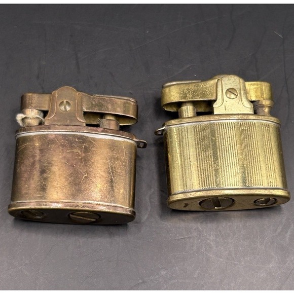 Penguin By Munsingwear Other - Miniature Brass Lighter Lot (2) Japan Penguin Automatic Lighter + SMC Art Deco